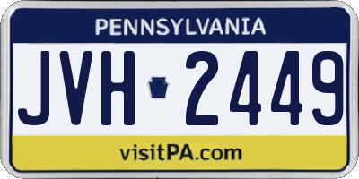 PA license plate JVH2449