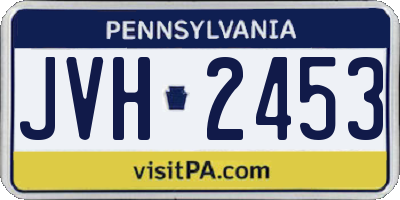 PA license plate JVH2453