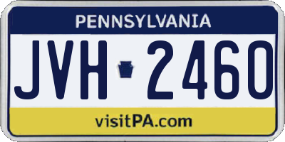 PA license plate JVH2460