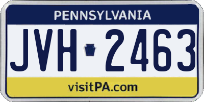 PA license plate JVH2463
