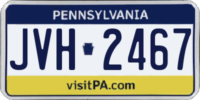 PA license plate JVH2467