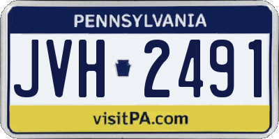 PA license plate JVH2491