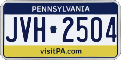 PA license plate JVH2504