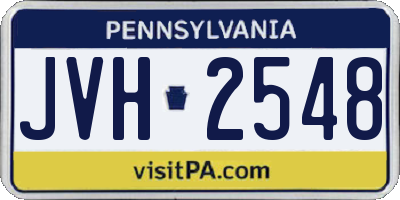 PA license plate JVH2548