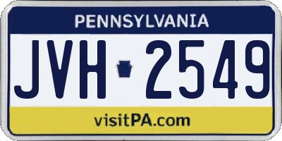 PA license plate JVH2549