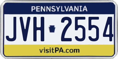 PA license plate JVH2554