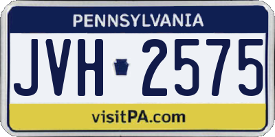 PA license plate JVH2575
