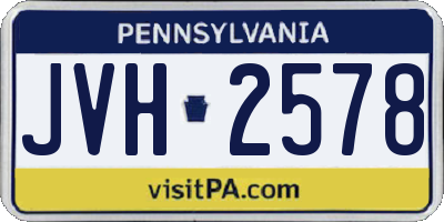 PA license plate JVH2578