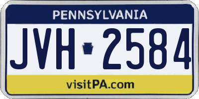 PA license plate JVH2584
