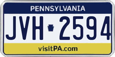 PA license plate JVH2594