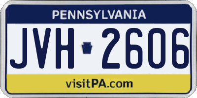 PA license plate JVH2606