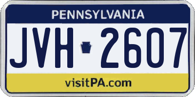 PA license plate JVH2607
