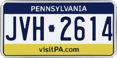 PA license plate JVH2614