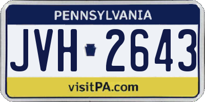 PA license plate JVH2643
