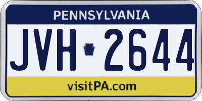 PA license plate JVH2644