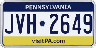 PA license plate JVH2649