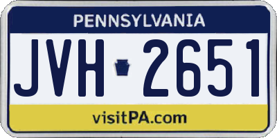 PA license plate JVH2651