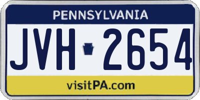 PA license plate JVH2654
