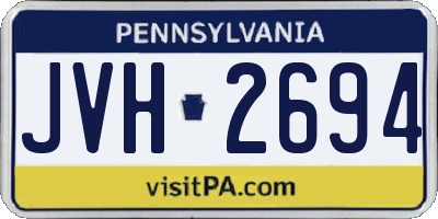 PA license plate JVH2694