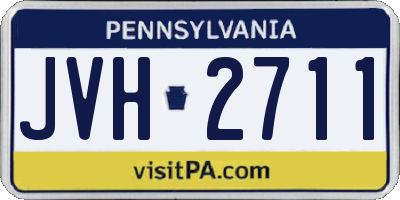 PA license plate JVH2711