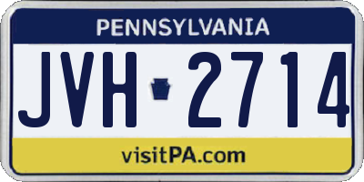 PA license plate JVH2714