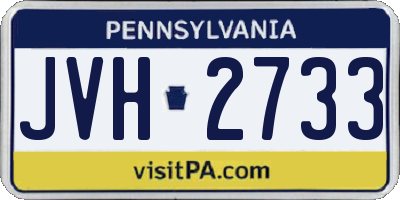 PA license plate JVH2733