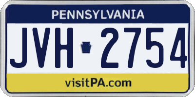 PA license plate JVH2754