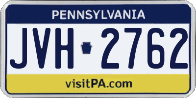PA license plate JVH2762