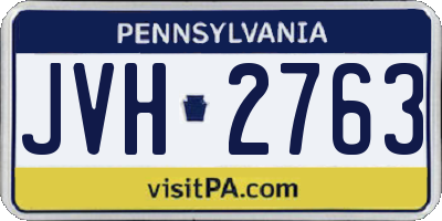 PA license plate JVH2763