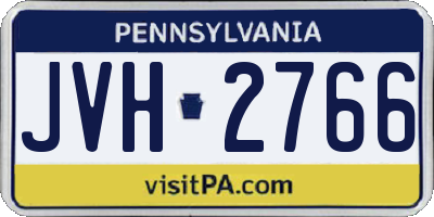 PA license plate JVH2766