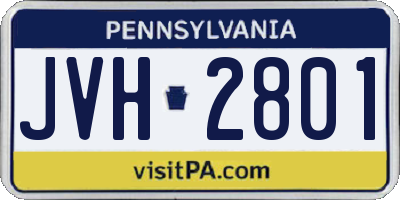 PA license plate JVH2801