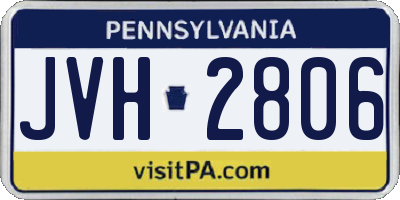 PA license plate JVH2806