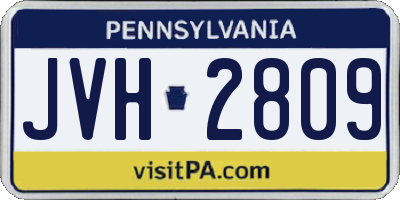 PA license plate JVH2809