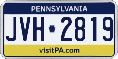 PA license plate JVH2819