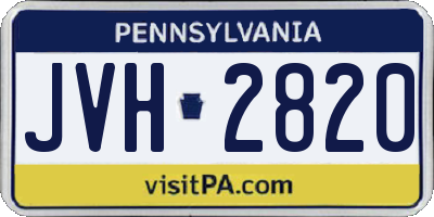 PA license plate JVH2820