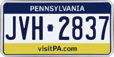 PA license plate JVH2837