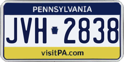 PA license plate JVH2838