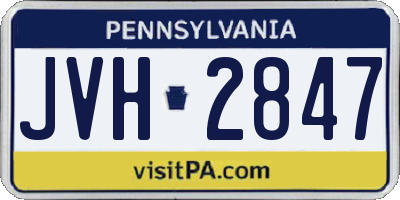 PA license plate JVH2847