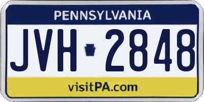 PA license plate JVH2848