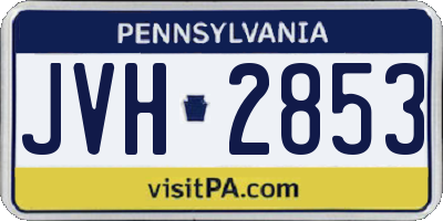PA license plate JVH2853