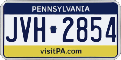 PA license plate JVH2854
