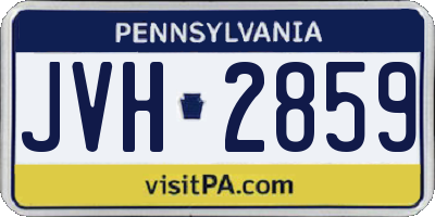 PA license plate JVH2859