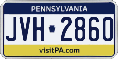 PA license plate JVH2860