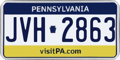 PA license plate JVH2863