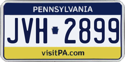 PA license plate JVH2899