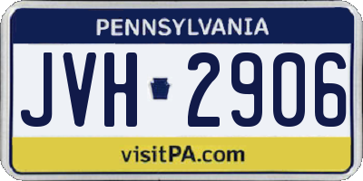 PA license plate JVH2906