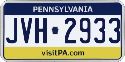PA license plate JVH2933