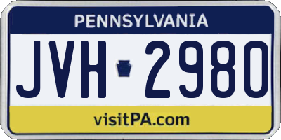 PA license plate JVH2980