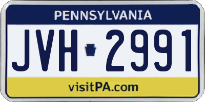 PA license plate JVH2991