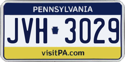 PA license plate JVH3029
